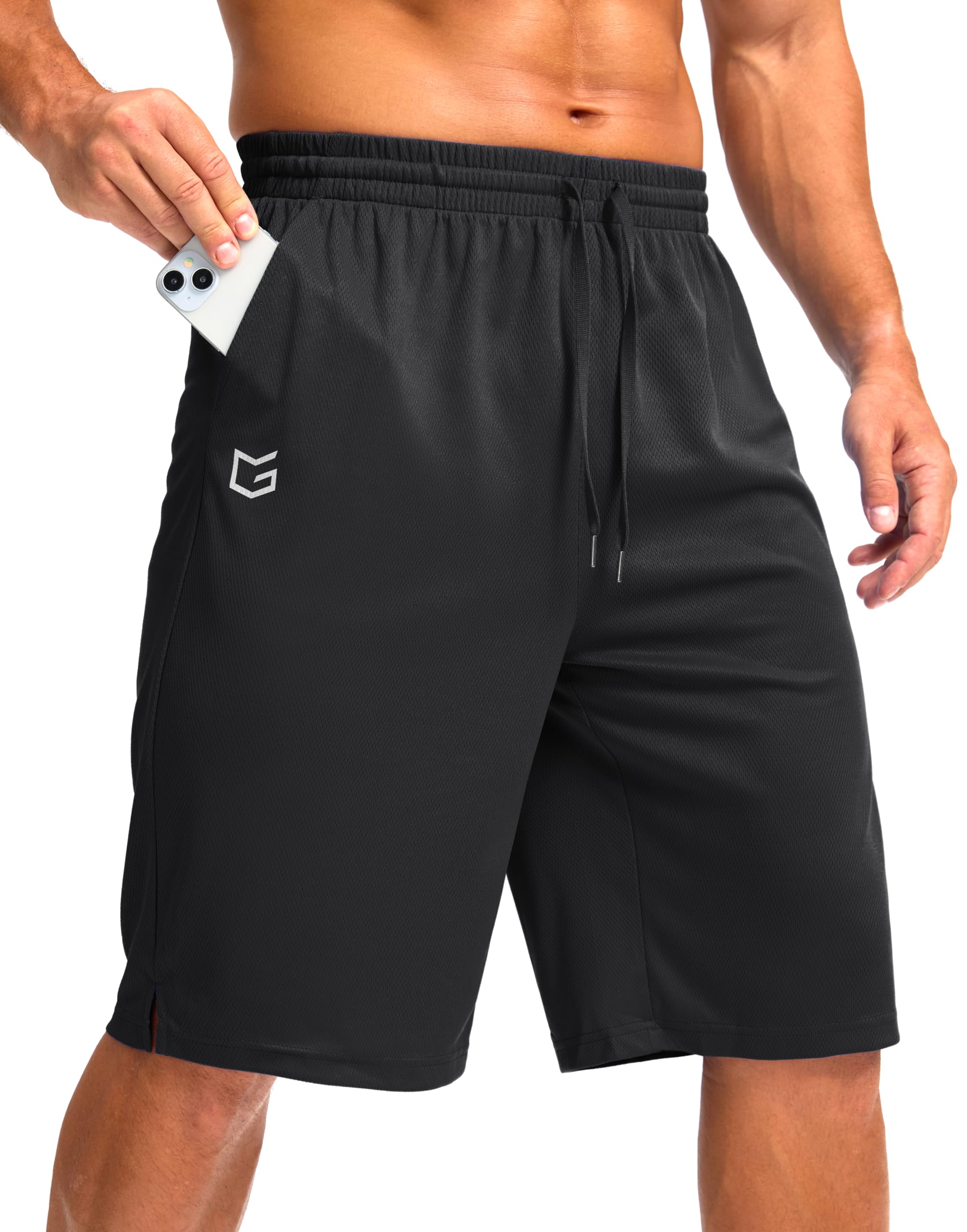 G Gradual Men's Athletic Shorts with Pockets 9" / 11" Long Basketball Shorts Lightweight Quick Dry Gym Workout Shorts for Men