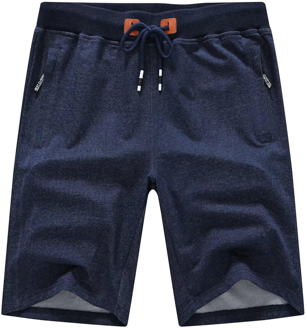 QPNGRP Mens Shorts Casual Drawstring Zipper Pockets Elastic Waist