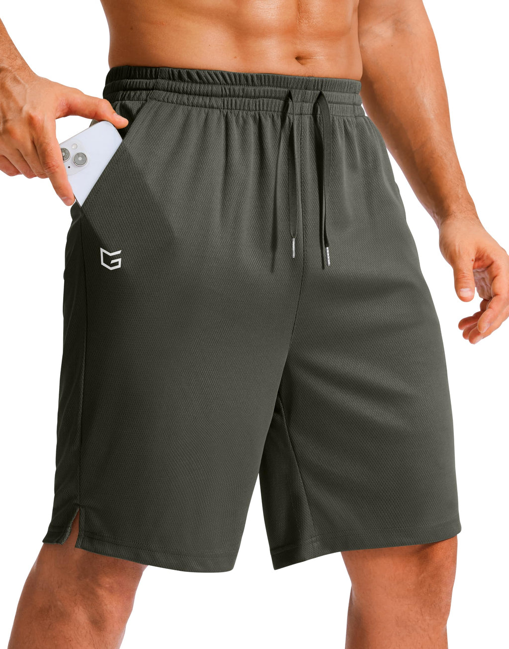 G Gradual Men's Athletic Shorts with Pockets 9" / 11" Long Basketball Shorts Lightweight Quick Dry Gym Workout Shorts for Men