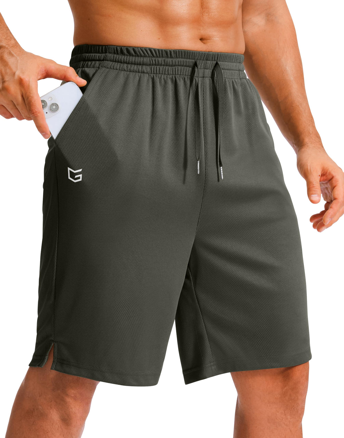 G Gradual Men's Athletic Shorts with Pockets 9" / 11" Long Basketball Shorts Lightweight Quick Dry Gym Workout Shorts for Men