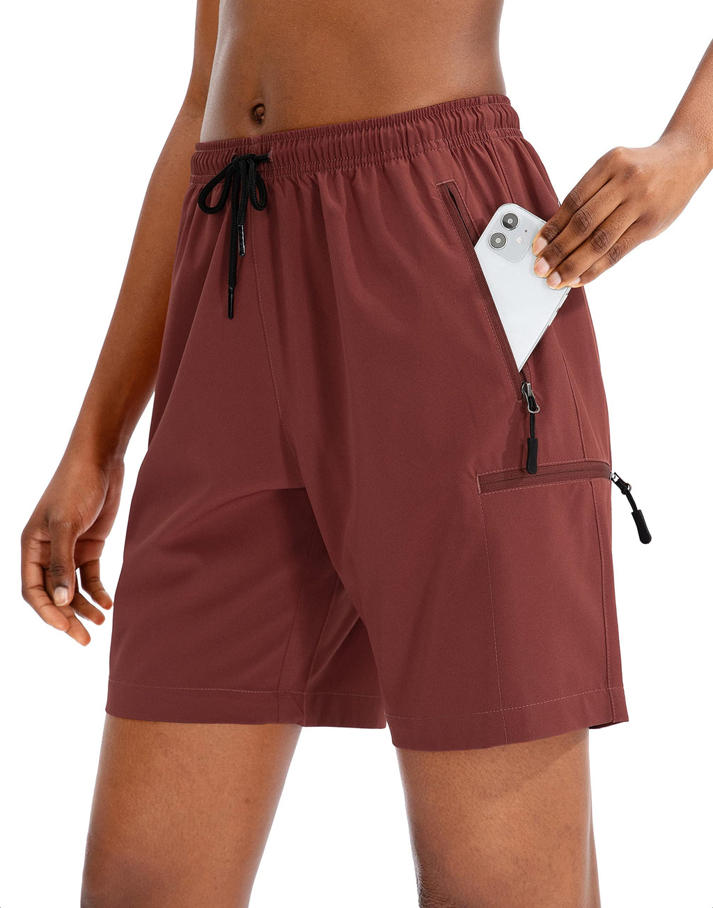 SANTINY Women's 5''/ 7''/9'' Hiking Cargo Shorts Quick Dry Lightweight Summer Shorts for Women Athletic Golf Zipper Pockets