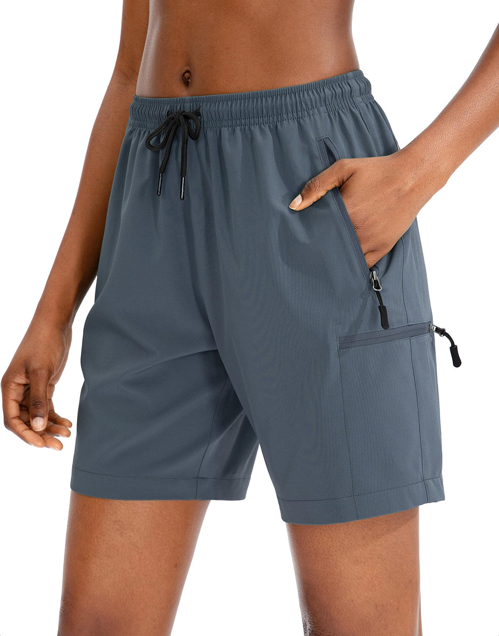 SANTINY Women's 5''/ 7''/9'' Hiking Cargo Shorts Quick Dry Lightweight Summer Shorts for Women Athletic Golf Zipper Pockets