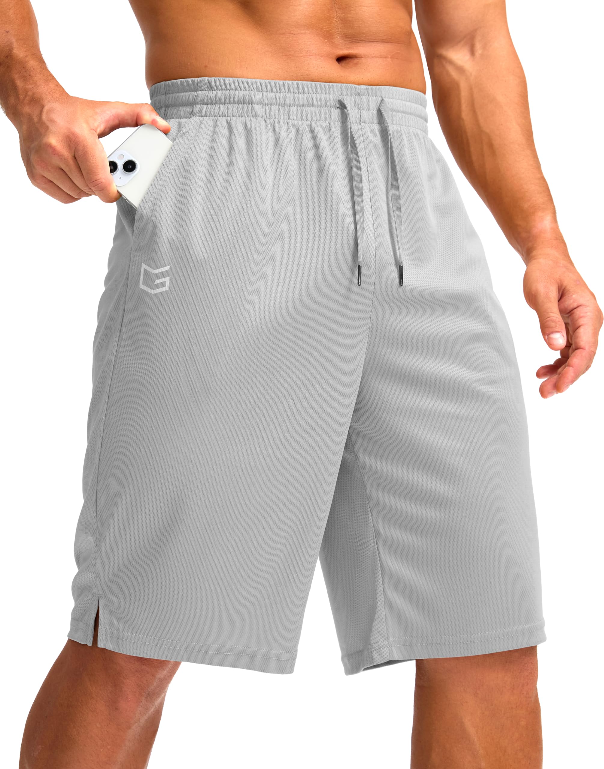 G Gradual Men's Athletic Shorts with Pockets 9" / 11" Long Basketball Shorts Lightweight Quick Dry Gym Workout Shorts for Men