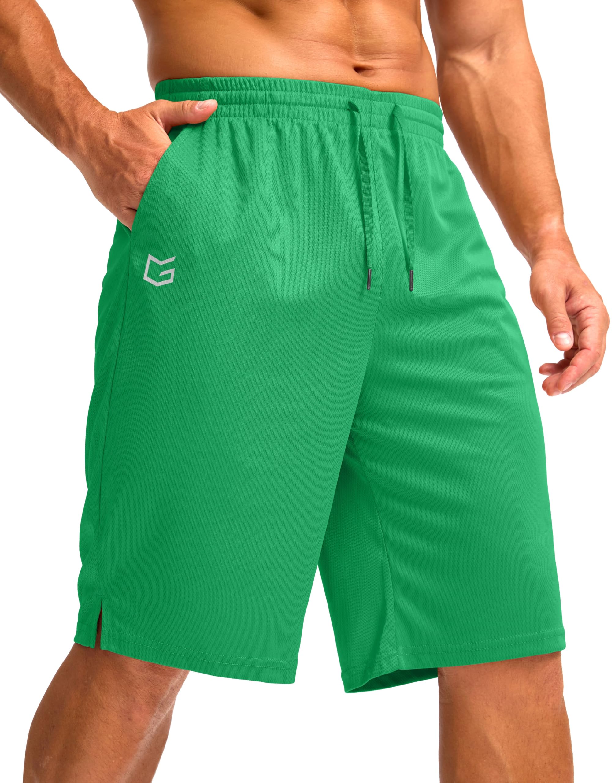G Gradual Men's Athletic Shorts with Pockets 9" / 11" Long Basketball Shorts Lightweight Quick Dry Gym Workout Shorts for Men