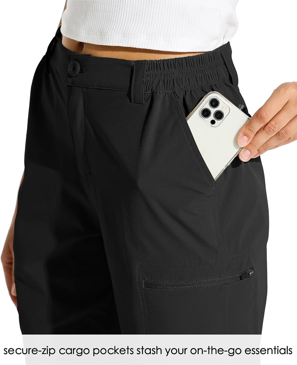 Willit Women's 10" Hiking Cargo Shorts Stretch Golf Active Long Quick Dry Outdoor Summer Shorts