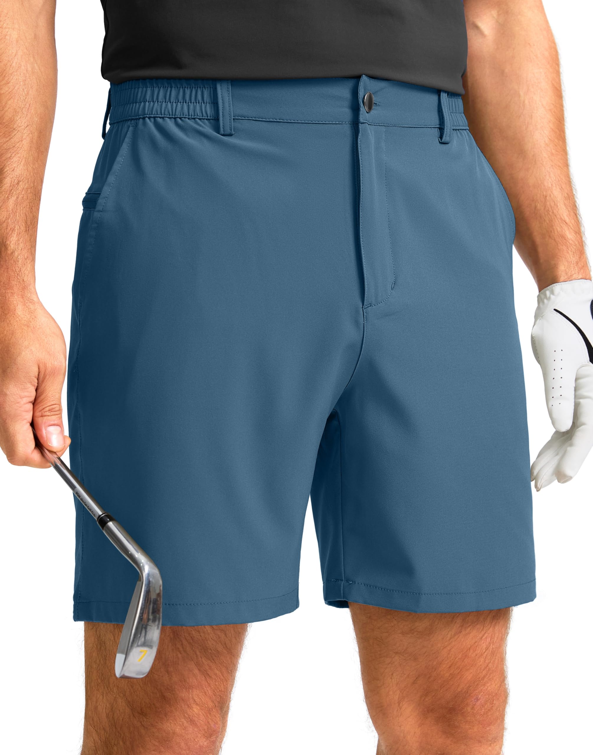 G Gradual Men's Casual Shorts 7" Lightweight Golf Shorts for Men Stretch with 3 Pockets Quick Dry Breathable Work Shorts