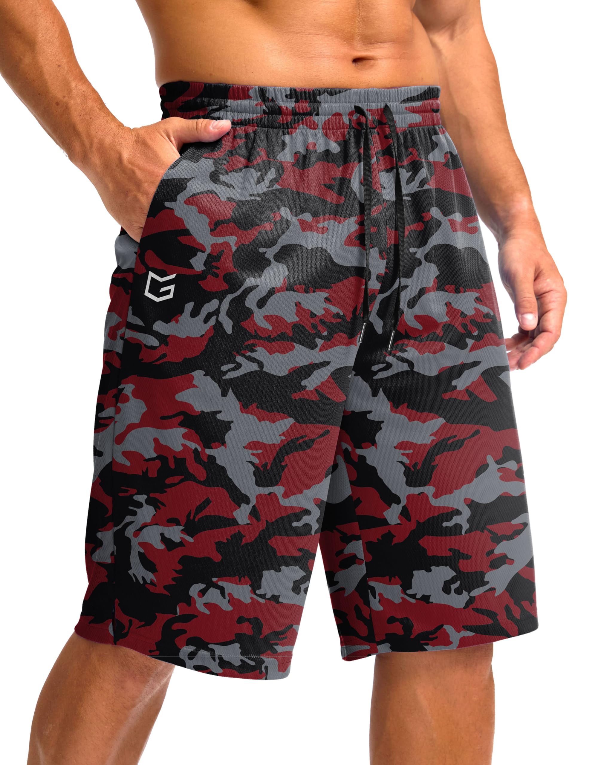 G Gradual Men's Athletic Shorts with Pockets 9" / 11" Long Basketball Shorts Lightweight Quick Dry Gym Workout Shorts for Men