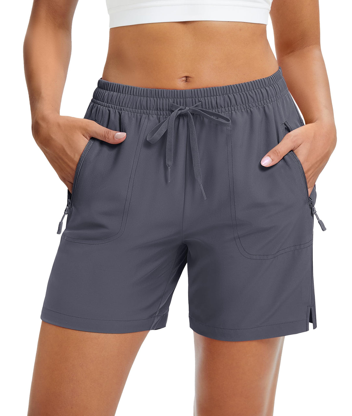 MAGCOMSEN Women's 5" Hiking Shorts UPF 50+ Quick Dry Lightweight Athletic Running Golf Summer Casual Shorts with Pockets
