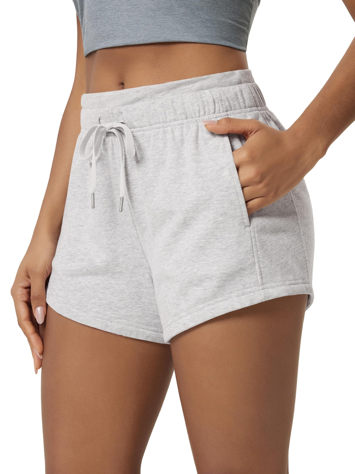 ODODOS Women's Sweat Shorts with Pockets Cotton French Terry Drawstring Summer Workout Casual Lounge Shorts