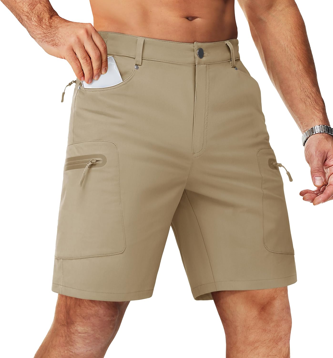 TACVASEN Men's Hiking Cargo Shorts 10" Quick Dry Lightweight Casual Summer Work Golf Shorts with 5 Pockets