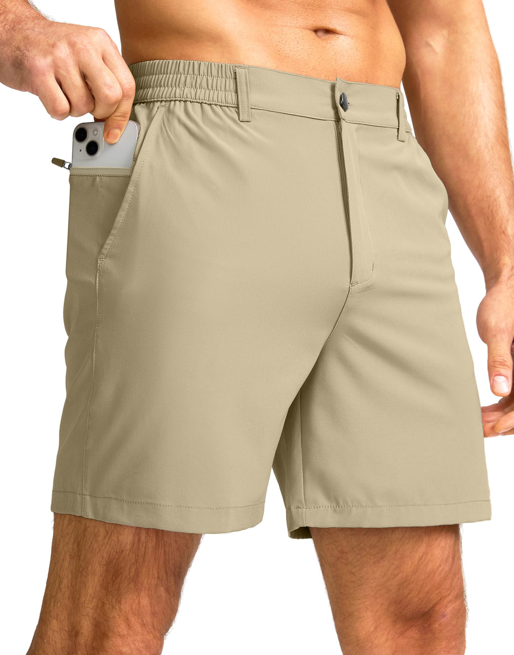 G Gradual Men's Casual Shorts 7" Lightweight Golf Shorts for Men Stretch with 3 Pockets Quick Dry Breathable Work Shorts