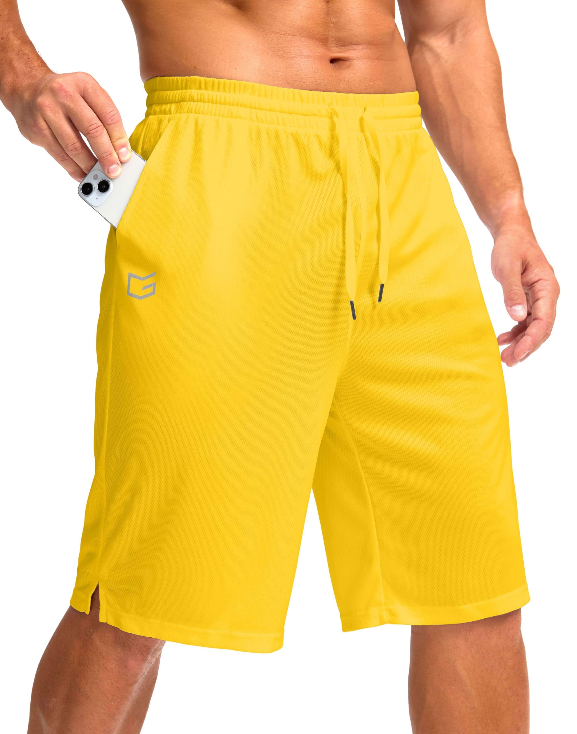 G Gradual Men's Athletic Shorts with Pockets 9" / 11" Long Basketball Shorts Lightweight Quick Dry Gym Workout Shorts for Men