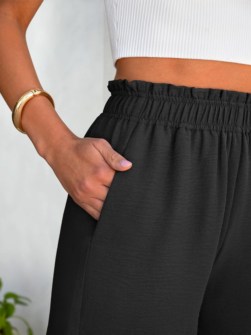 ANRABESS Shorts for Women,Dressy Casual Elastic High Waisted,Comfy Lightweight Airy,Summer Shorts for Beach,Travel & Vacation