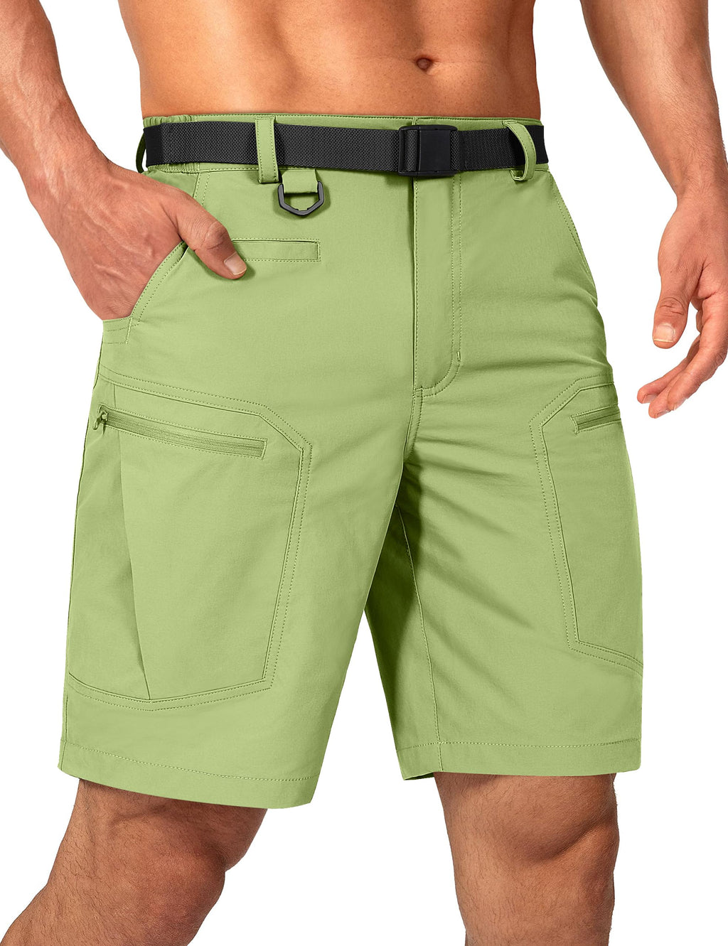Mens Cargo Hiking Shorts Water Resistant Quick Dry Lightweight Breathable Tactical Shorts with Nylon Belt