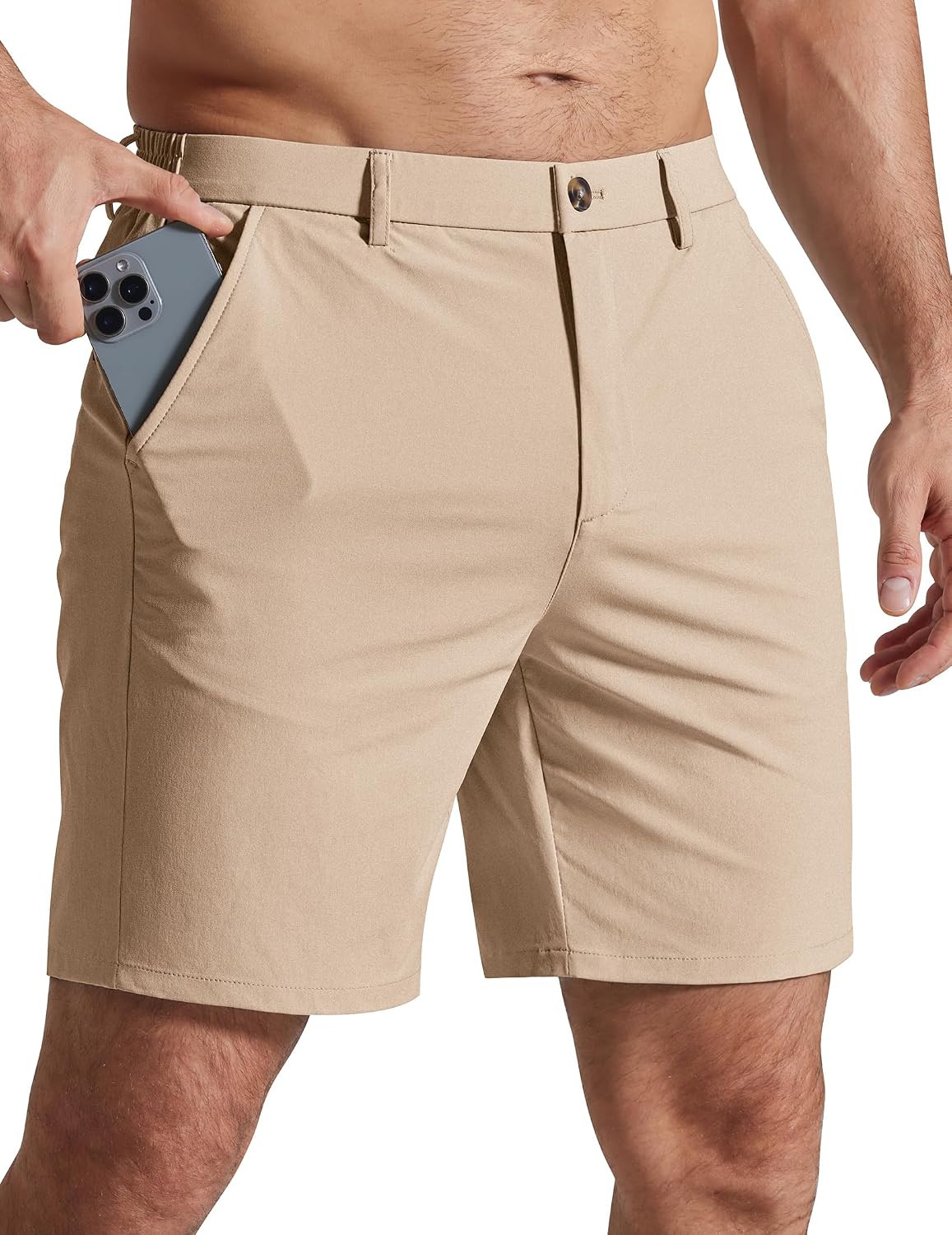 COOFANDY Men's Casual Shorts 7" Stretch Golf Shorts with 4 Pockets Quick Dry Lightweight Shorts Dress for Hiking Work