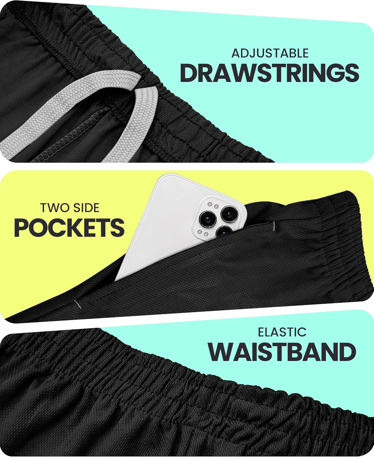 NY Threads Men's Athletic Shorts Quick Dry Loose-Fit Lightweight Running Workout Gym Shorts with Pockets