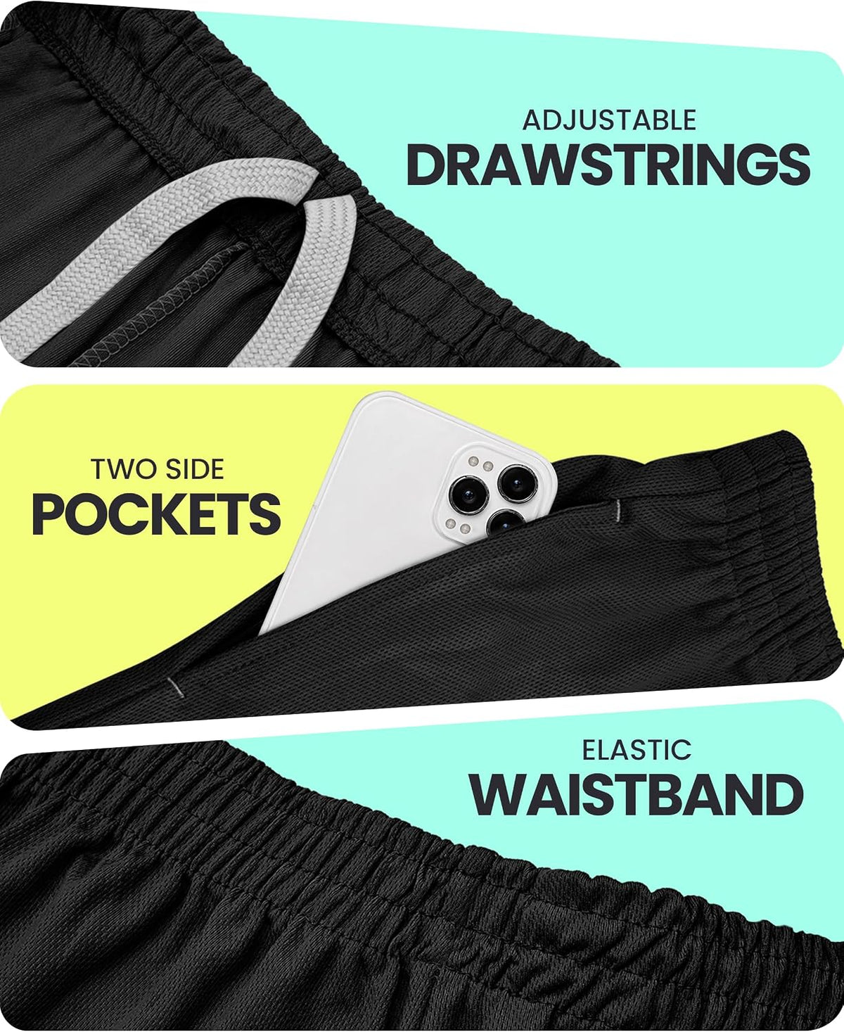 NY Threads Men's Athletic Shorts Quick Dry Loose-Fit Lightweight Running Workout Gym Shorts with Pockets