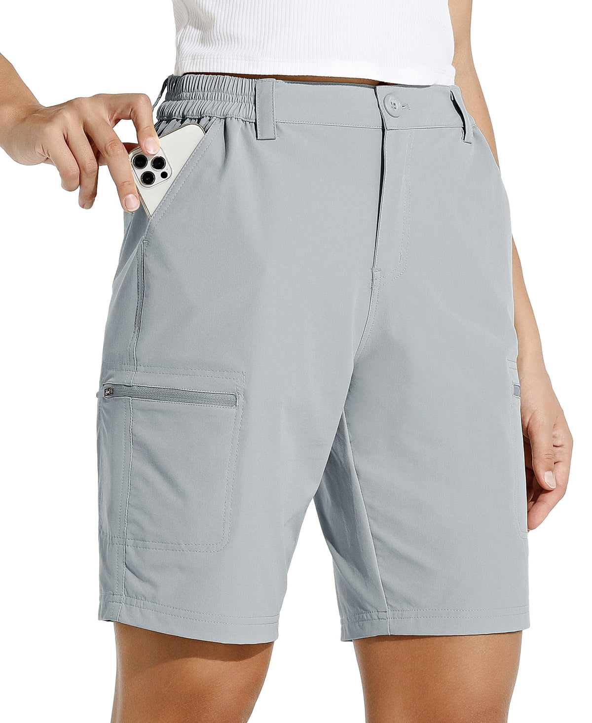 Willit Women's 10" Hiking Cargo Shorts Stretch Golf Active Long Quick Dry Outdoor Summer Shorts