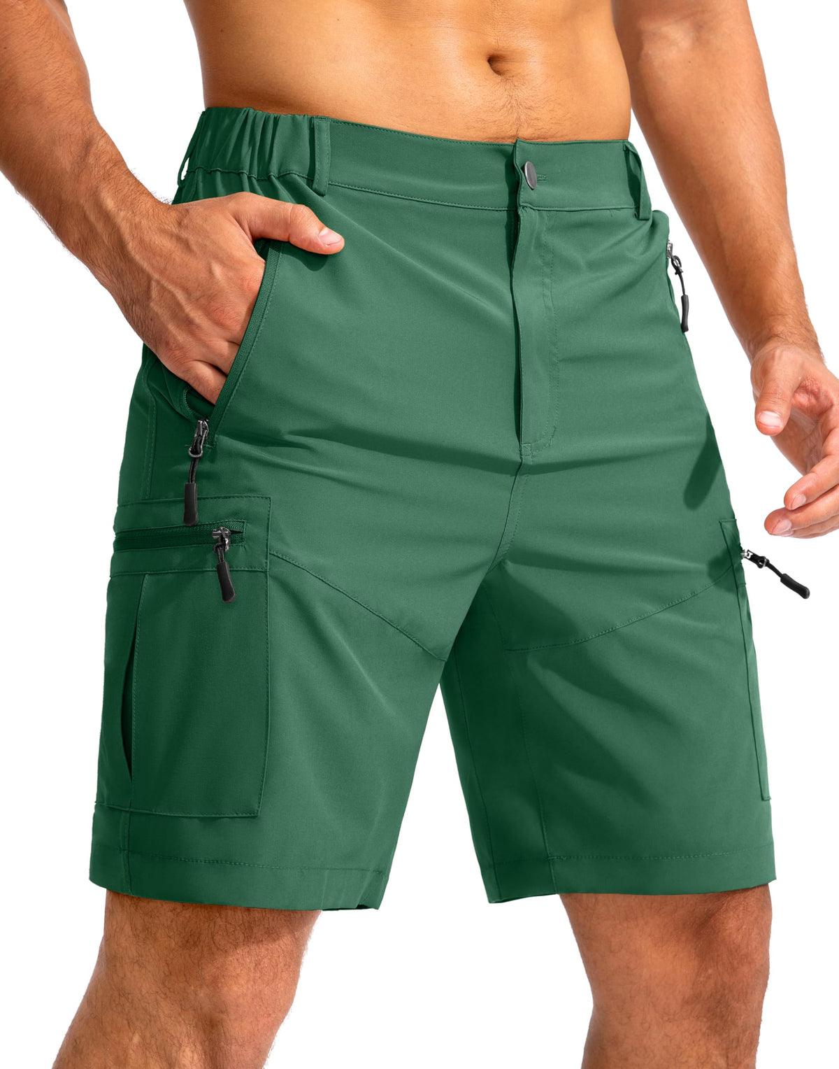 Pudolla Men's Hiking Cargo Shorts 9"/7"/11" Lightweight Outdoor Shorts for Men Trip Golf Camping Casual with 5 Zipper Pockets
