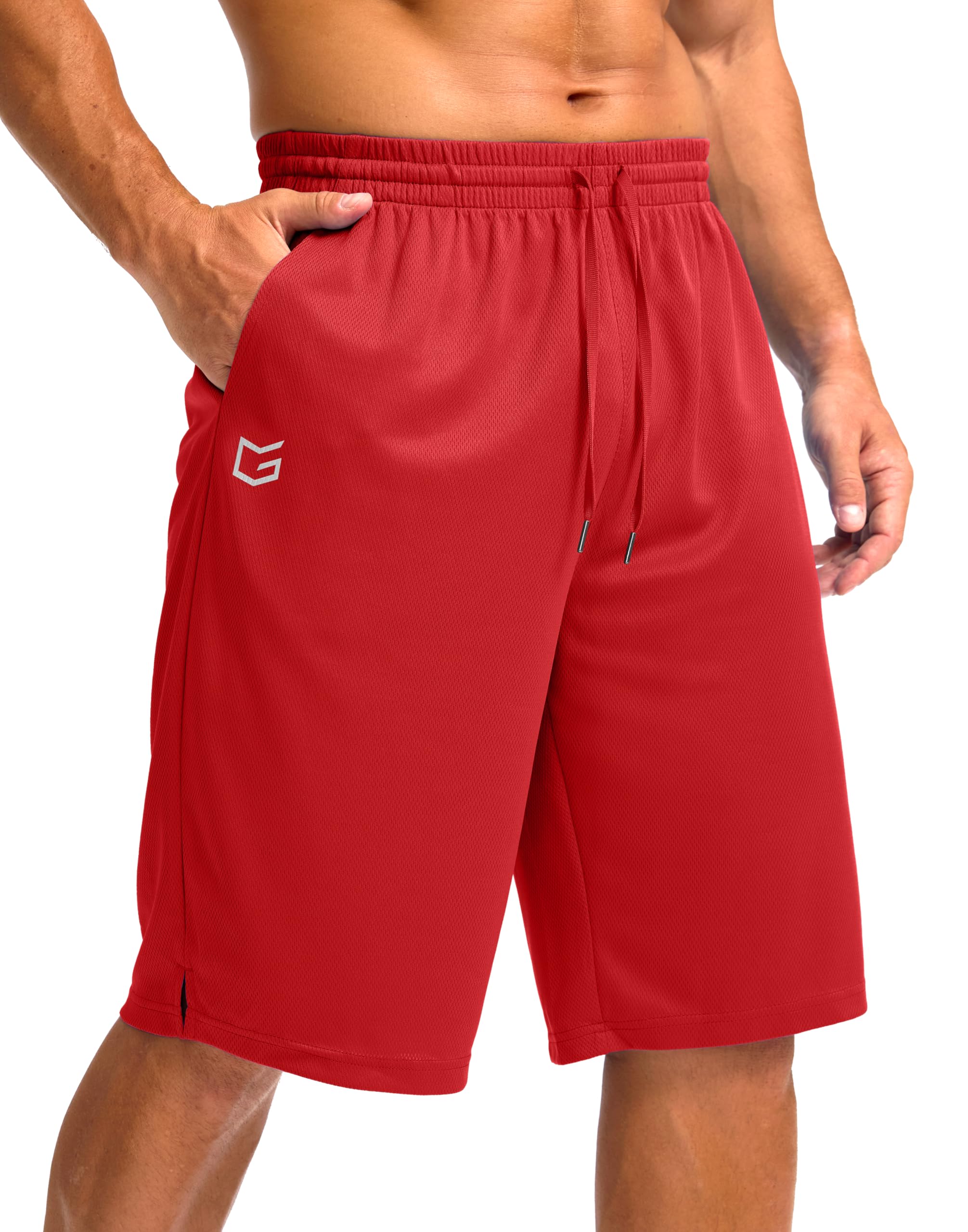 G Gradual Men's Athletic Shorts with Pockets 9" / 11" Long Basketball Shorts Lightweight Quick Dry Gym Workout Shorts for Men