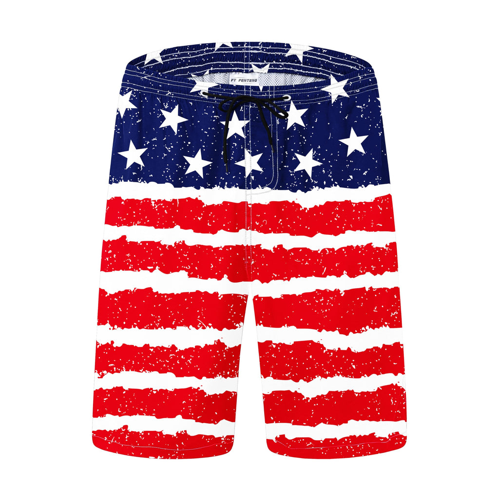 FT FENTENG Mens Swim Trunks Quick Dry Board Shorts with Mesh Liner, Breathable Big & Tall Beach Shorts Swimwear Bathing Suits