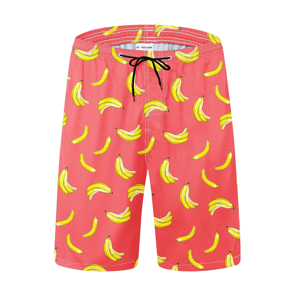 FT FENTENG Mens Swim Trunks Quick Dry Board Shorts with Mesh Liner, Breathable Big & Tall Beach Shorts Swimwear Bathing Suits