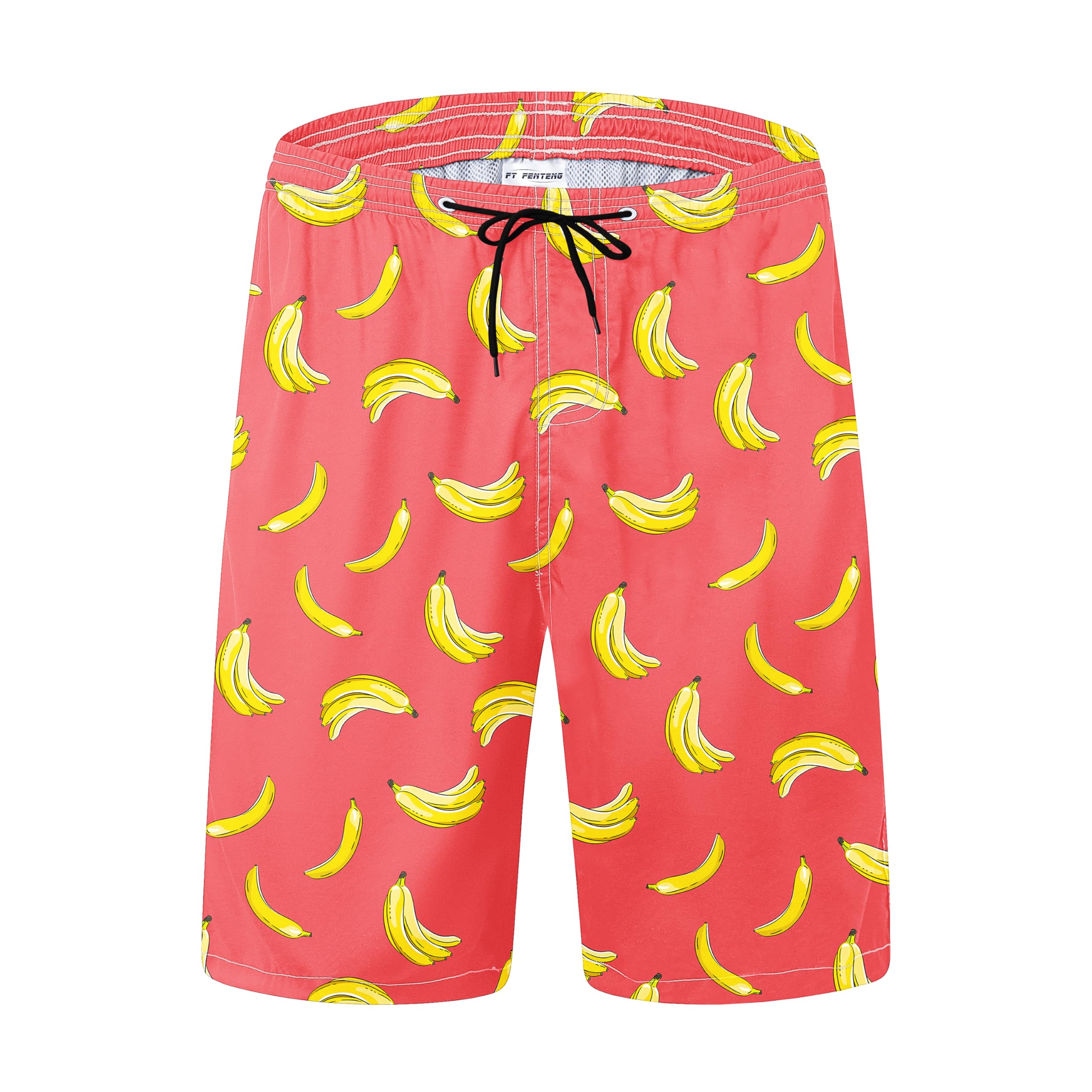 FT FENTENG Mens Swim Trunks Quick Dry Board Shorts with Mesh Liner, Breathable Big & Tall Beach Shorts Swimwear Bathing Suits
