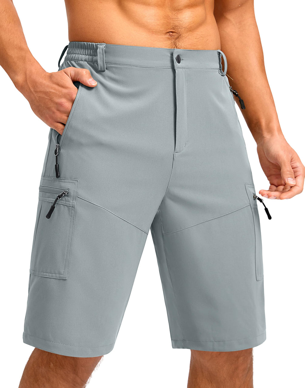 Pudolla Men's Hiking Cargo Shorts 9"/7"/11" Lightweight Outdoor Shorts for Men Trip Golf Camping Casual with 5 Zipper Pockets