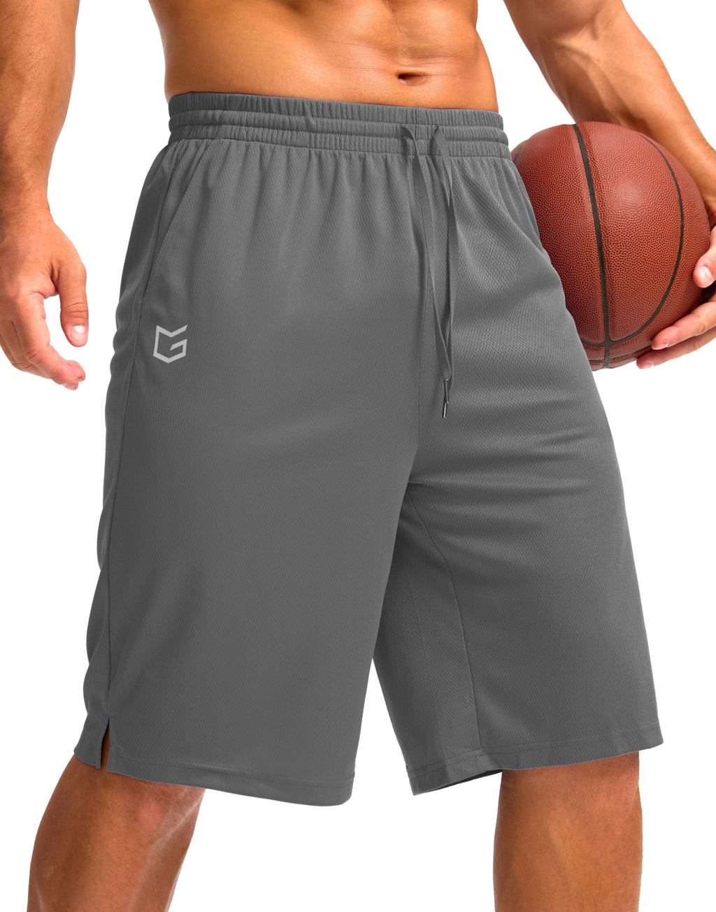 G Gradual Men's Athletic Shorts with Pockets 9" / 11" Long Basketball Shorts Lightweight Quick Dry Gym Workout Shorts for Men