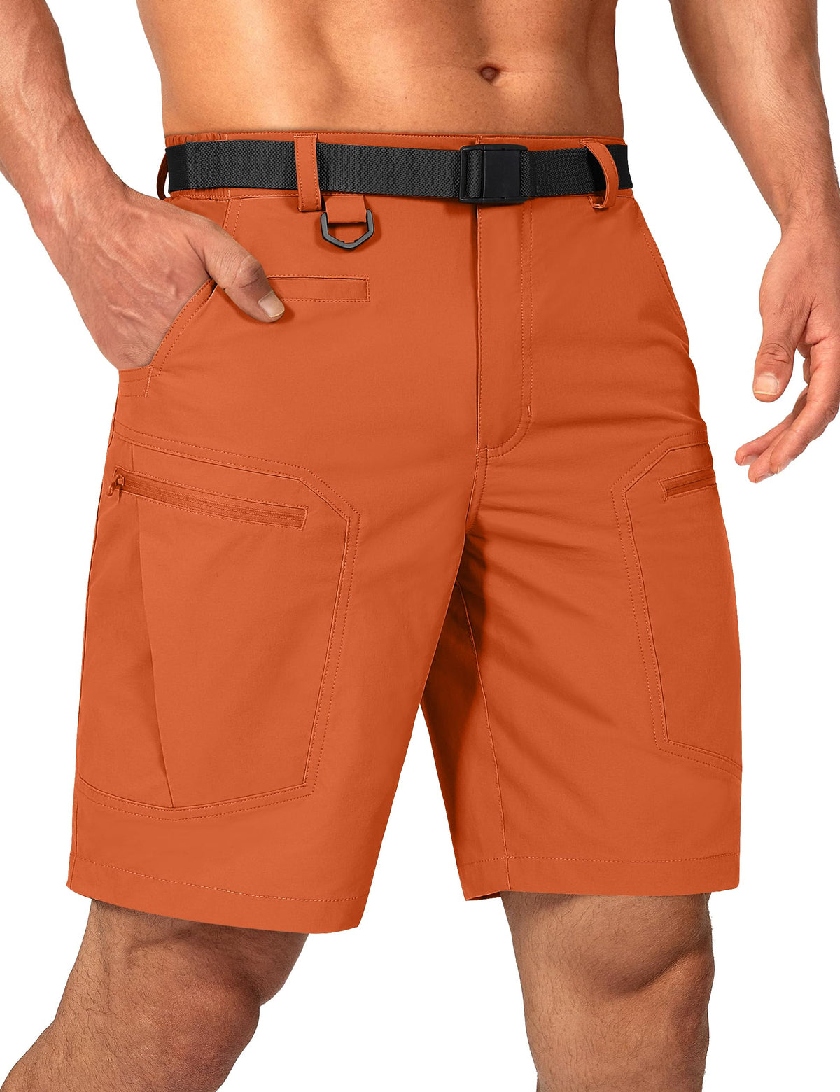Mens Cargo Hiking Shorts Water Resistant Quick Dry Lightweight Breathable Tactical Shorts with Nylon Belt
