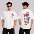 American Street Graffiti-Style T-Shirt with Multi color Font Print – Hip-Hop Men' Top
