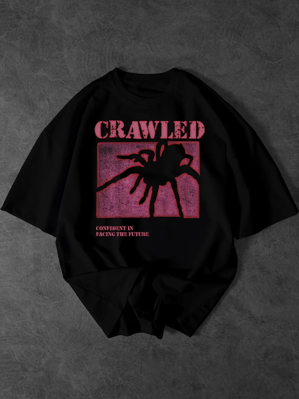 Men's Summer Vintage Spiderweb Print Cropped Casual T-Shirt, Dark Style