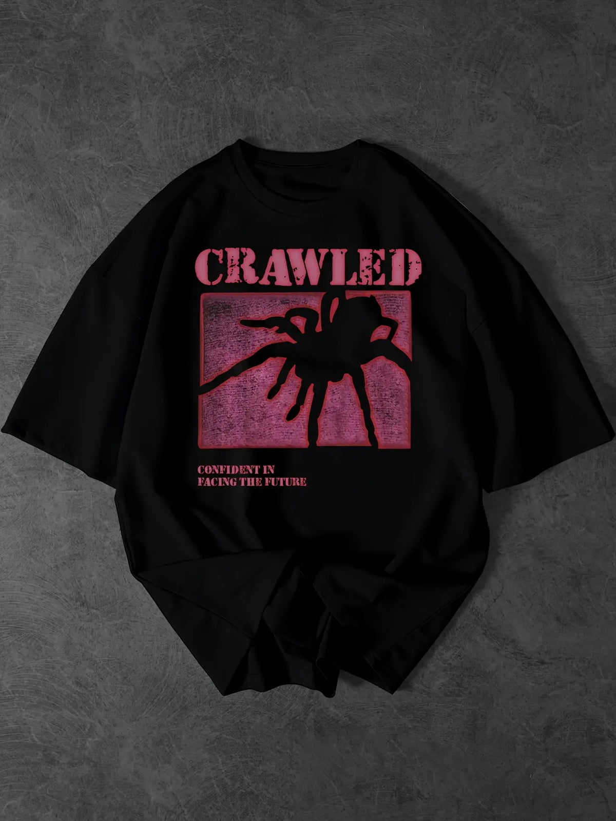 Men's Summer Vintage Spiderweb Print Cropped Casual T-Shirt, Dark Style