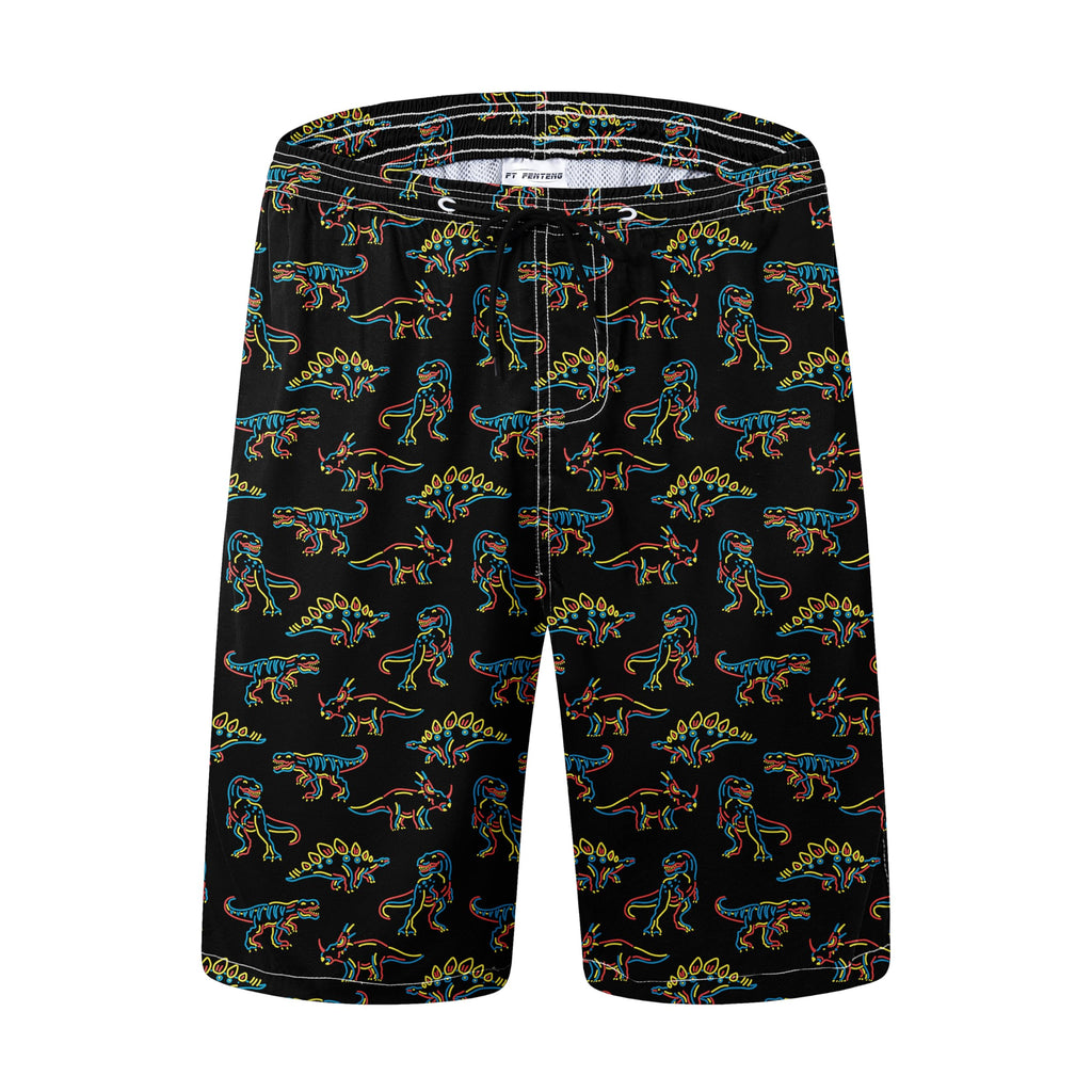 FT FENTENG Mens Swim Trunks Quick Dry Board Shorts with Mesh Liner, Breathable Big & Tall Beach Shorts Swimwear Bathing Suits