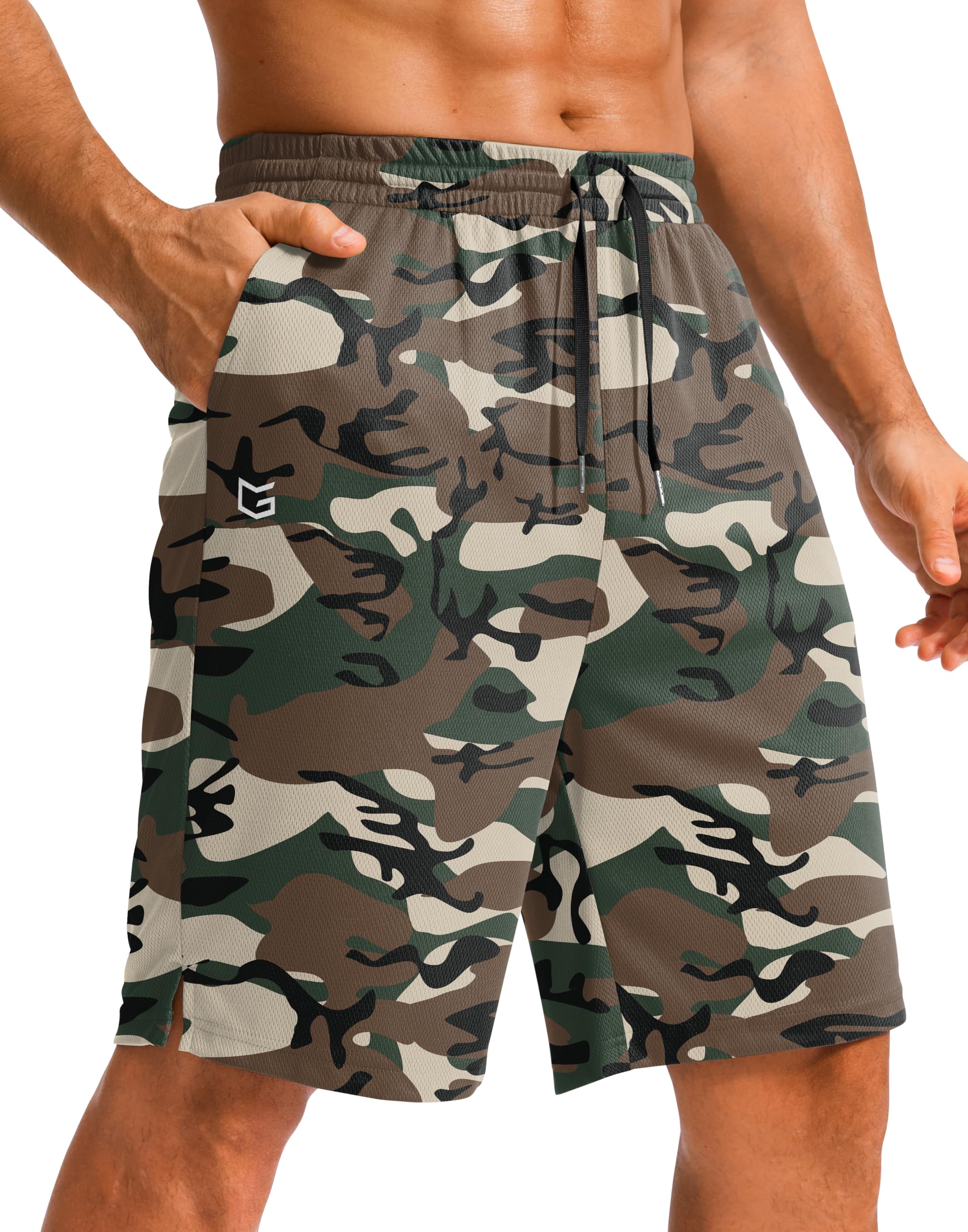 G Gradual Men's Athletic Shorts with Pockets 9" / 11" Long Basketball Shorts Lightweight Quick Dry Gym Workout Shorts for Men