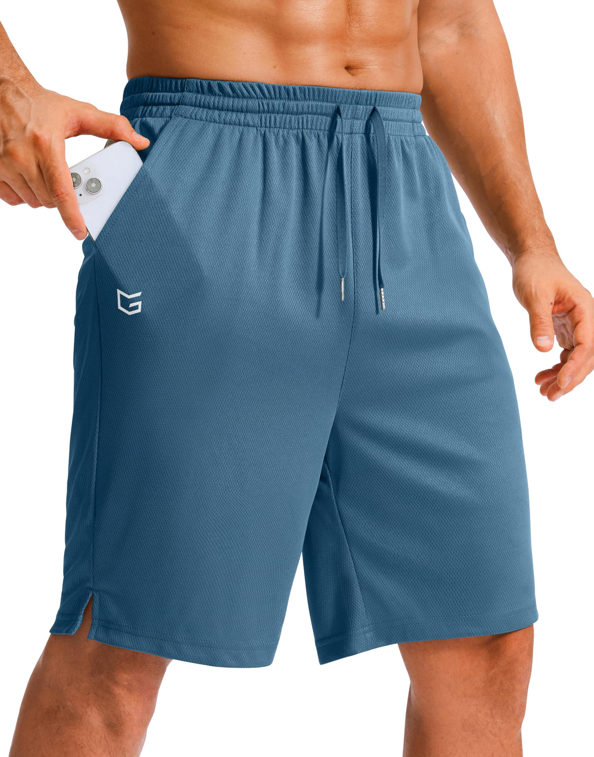 G Gradual Men's Athletic Shorts with Pockets 9" / 11" Long Basketball Shorts Lightweight Quick Dry Gym Workout Shorts for Men