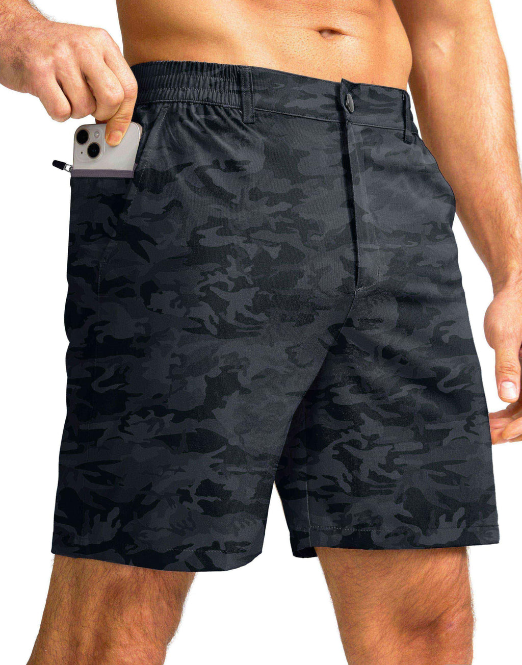 G Gradual Men's Casual Shorts 7" Lightweight Golf Shorts for Men Stretch with 3 Pockets Quick Dry Breathable Work Shorts