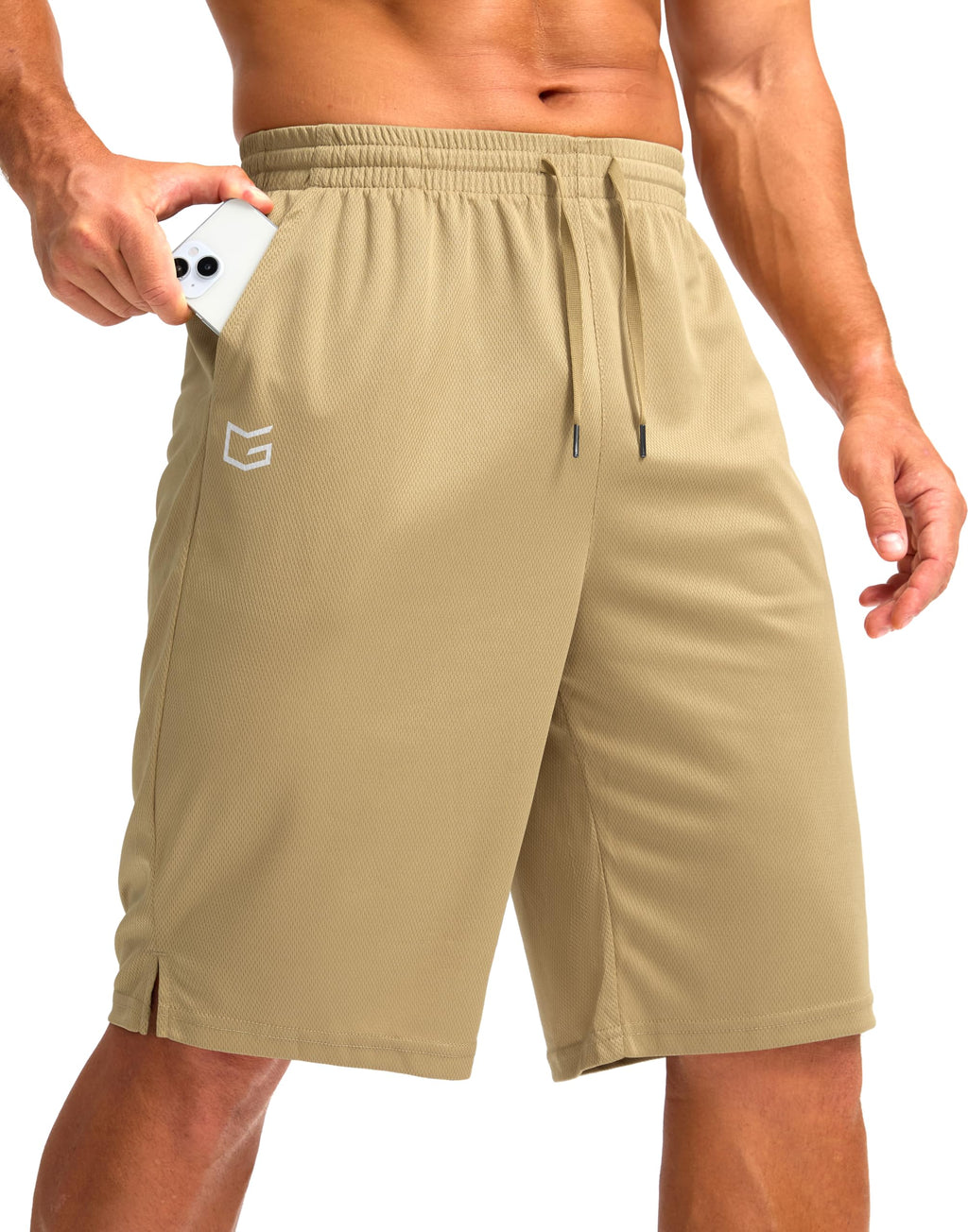 G Gradual Men's Athletic Shorts with Pockets 9" / 11" Long Basketball Shorts Lightweight Quick Dry Gym Workout Shorts for Men