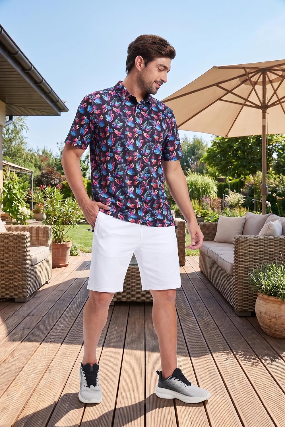 QPNGRP Mens Shorts Casual Drawstring Zipper Pockets Elastic Waist