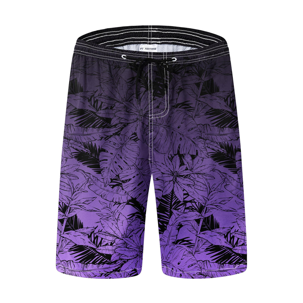 FT FENTENG Mens Swim Trunks Quick Dry Board Shorts with Mesh Liner, Breathable Big & Tall Beach Shorts Swimwear Bathing Suits