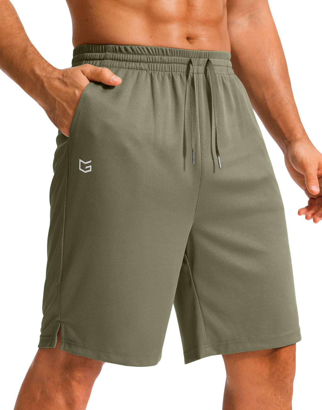 G Gradual Men's Athletic Shorts with Pockets 9" / 11" Long Basketball Shorts Lightweight Quick Dry Gym Workout Shorts for Men