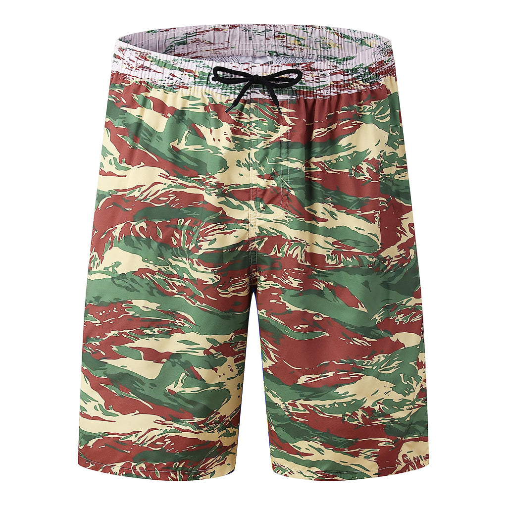 FT FENTENG Mens Swim Trunks Quick Dry Board Shorts with Mesh Liner, Breathable Big & Tall Beach Shorts Swimwear Bathing Suits