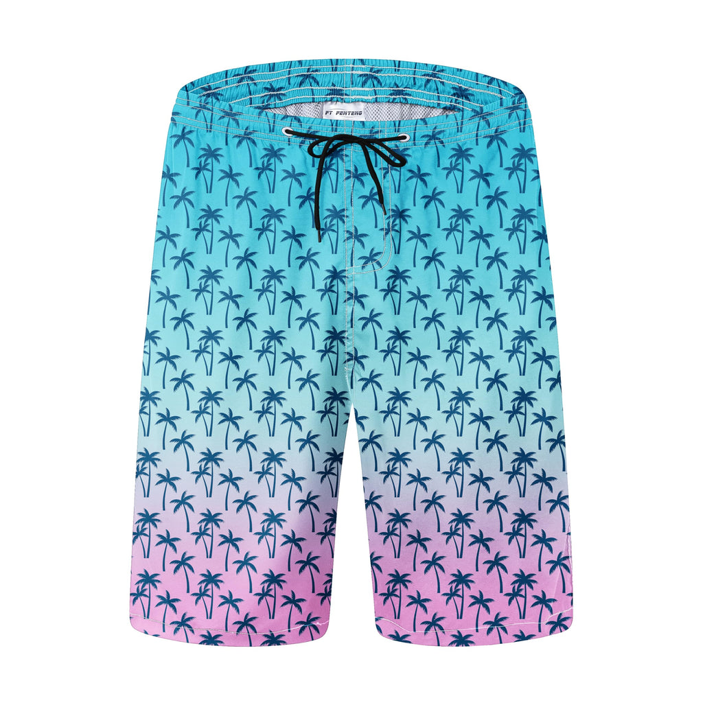 FT FENTENG Mens Swim Trunks Quick Dry Board Shorts with Mesh Liner, Breathable Big & Tall Beach Shorts Swimwear Bathing Suits
