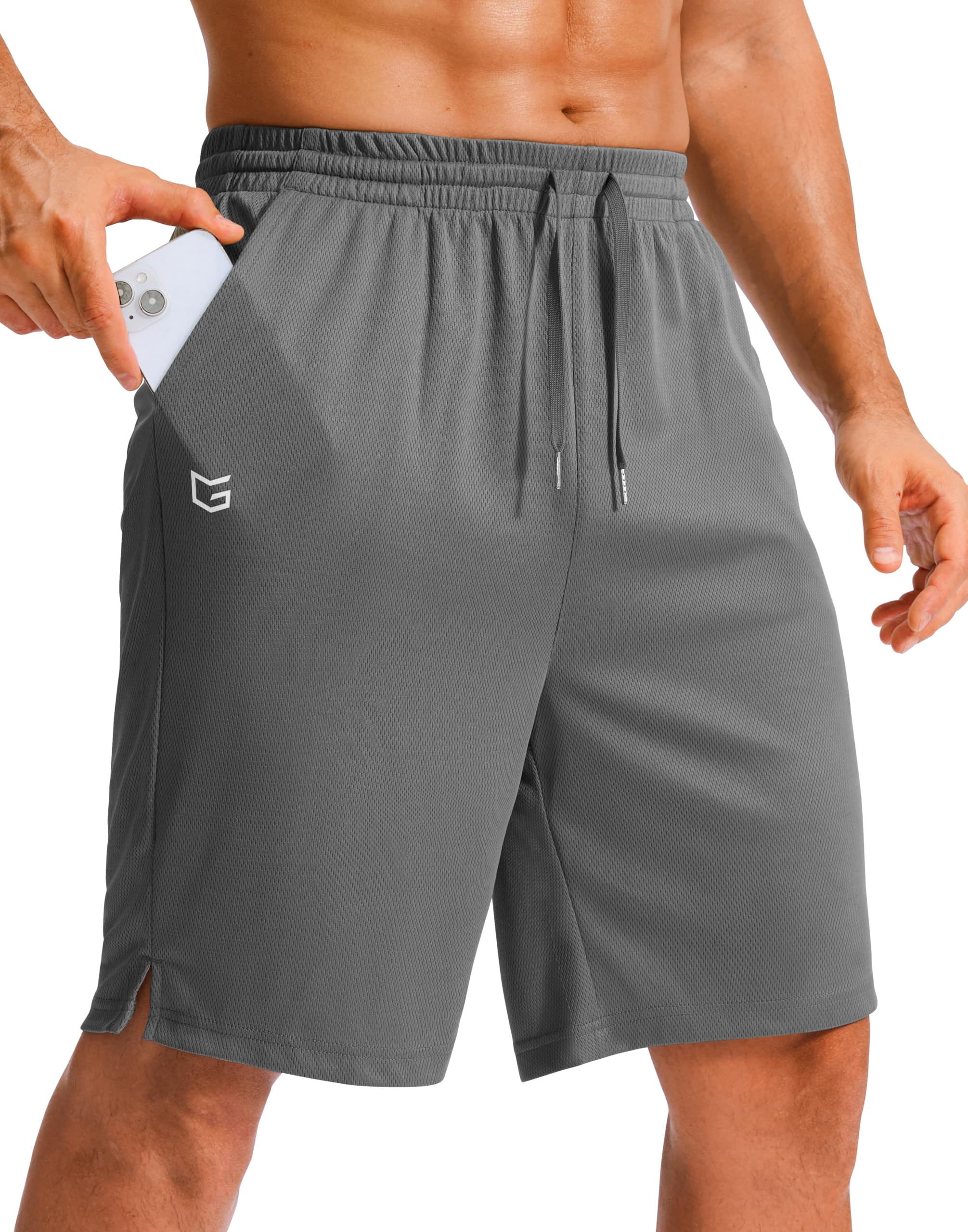 G Gradual Men's Athletic Shorts with Pockets 9" / 11" Long Basketball Shorts Lightweight Quick Dry Gym Workout Shorts for Men