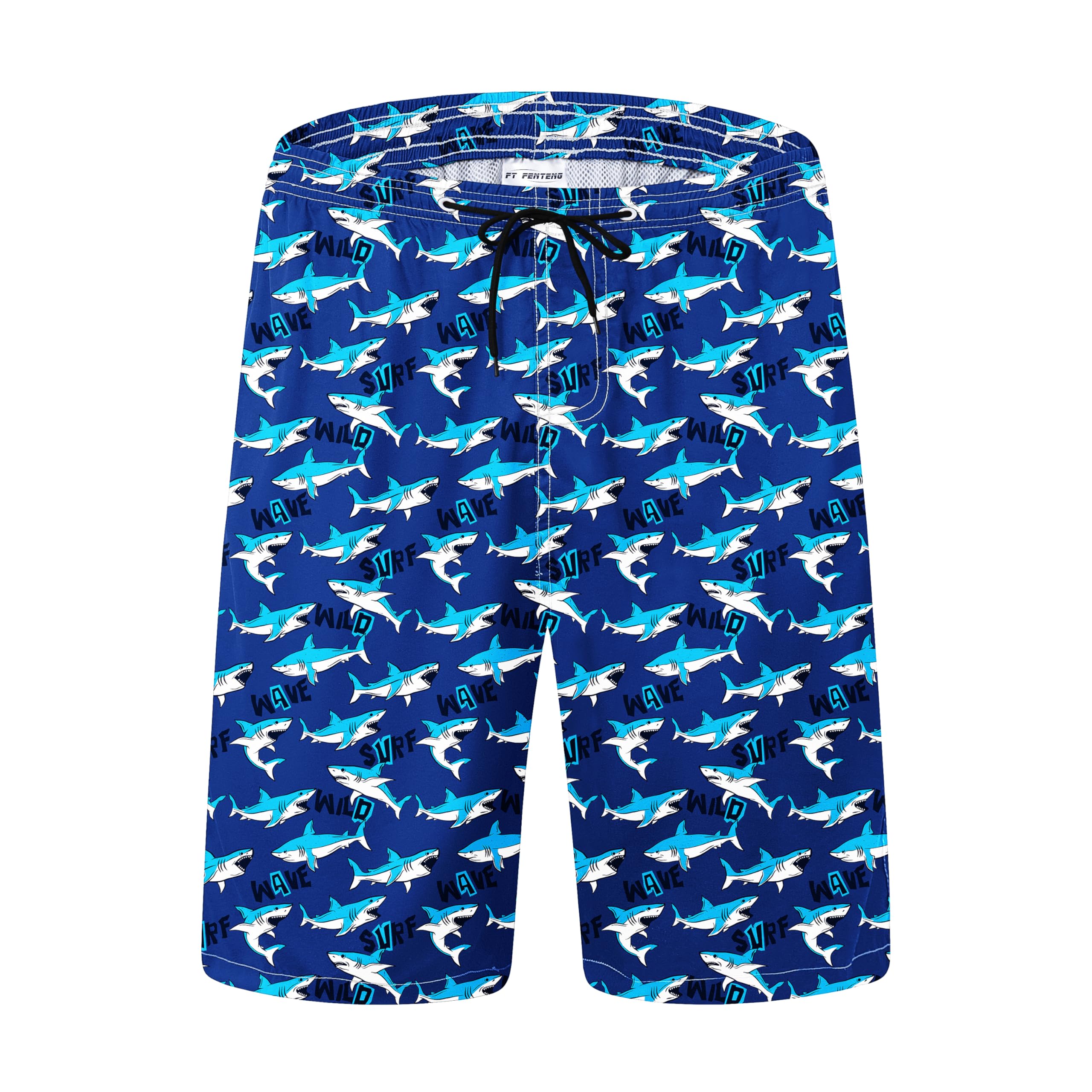 FT FENTENG Mens Swim Trunks Quick Dry Board Shorts with Mesh Liner, Breathable Big & Tall Beach Shorts Swimwear Bathing Suits