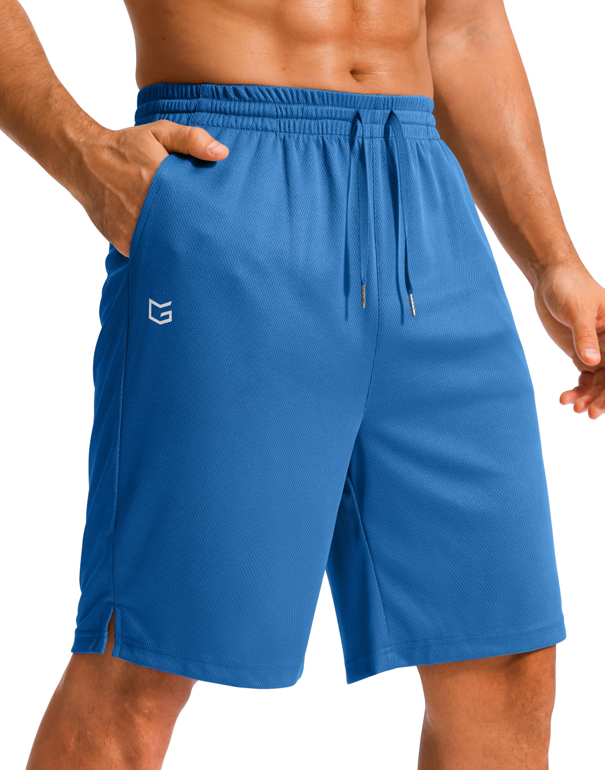 G Gradual Men's Athletic Shorts with Pockets 9" / 11" Long Basketball Shorts Lightweight Quick Dry Gym Workout Shorts for Men
