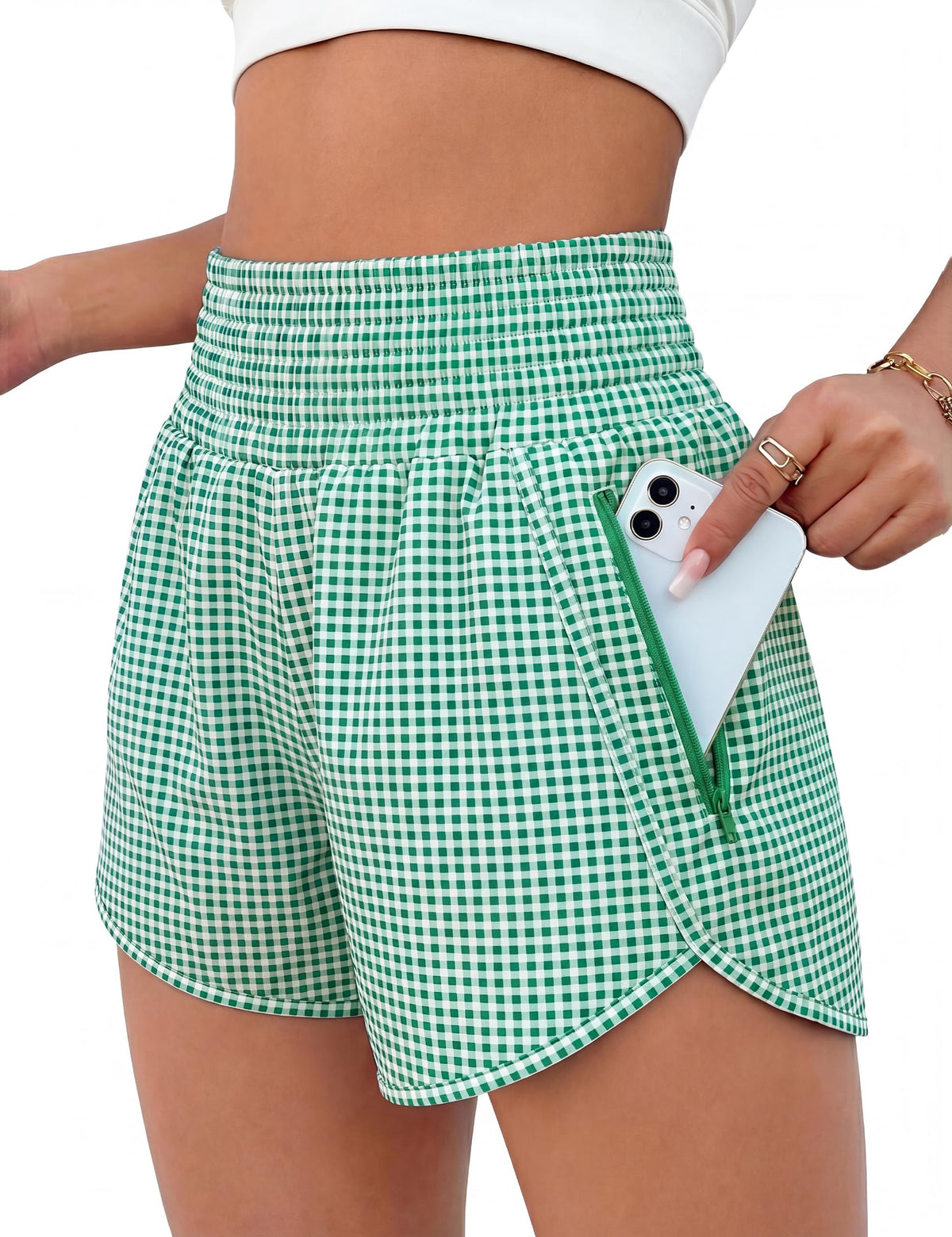 BMJL Women's Athletic Shorts High Waisted Running Short Pocket 2.5" Sporty Shorts Gym Workout Shorts