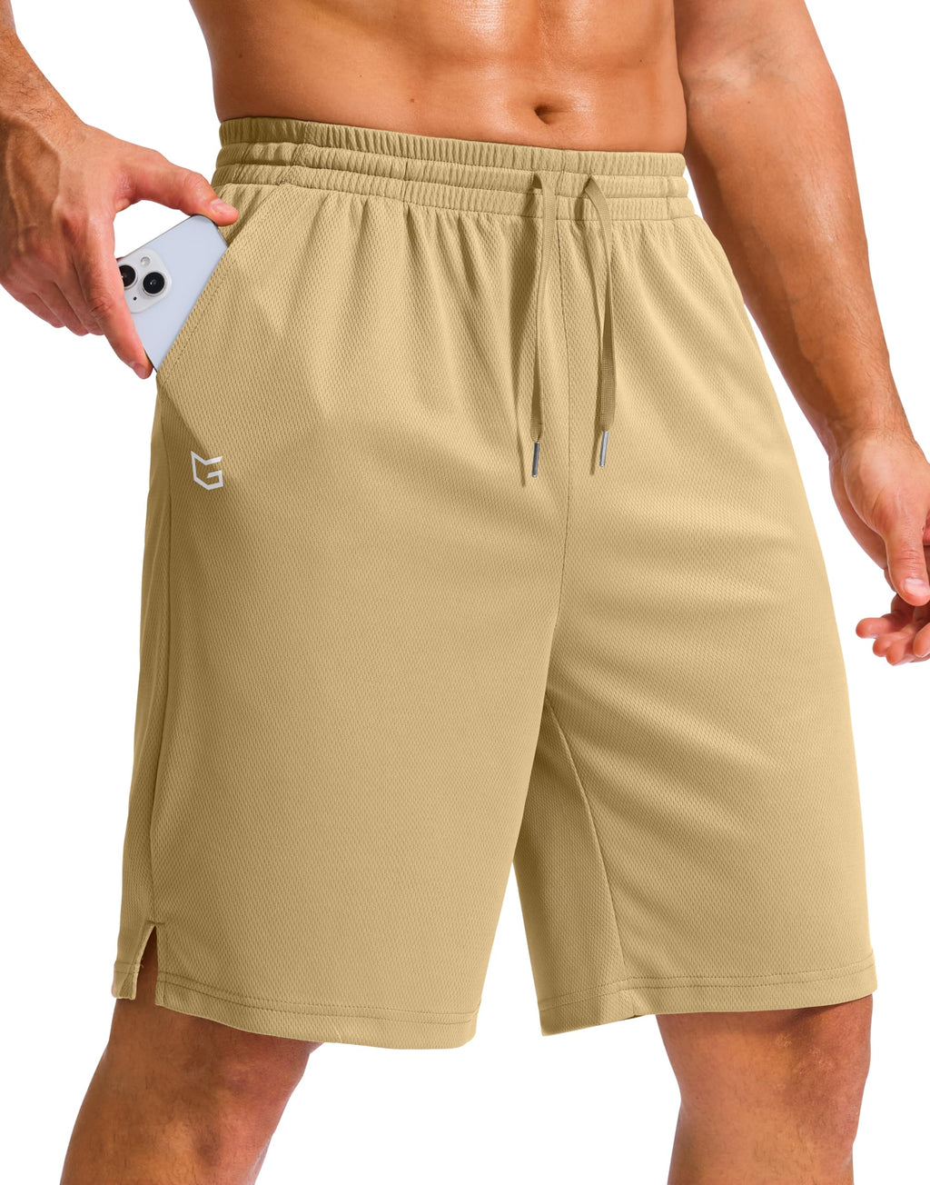 G Gradual Men's Athletic Shorts with Pockets 9" / 11" Long Basketball Shorts Lightweight Quick Dry Gym Workout Shorts for Men