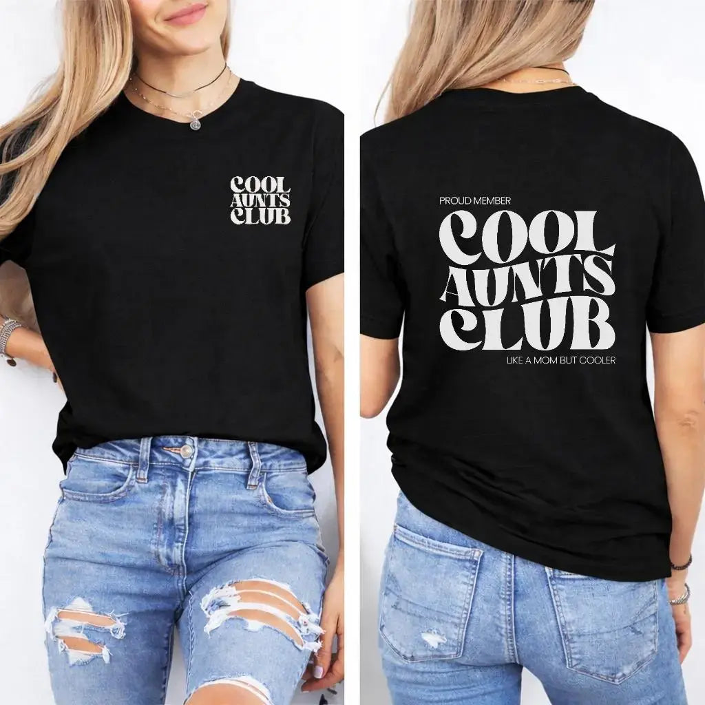 Cool Aunt Printed T-Shirt – Soft Washed Cotton, Great Gift for Sisters & Aunts