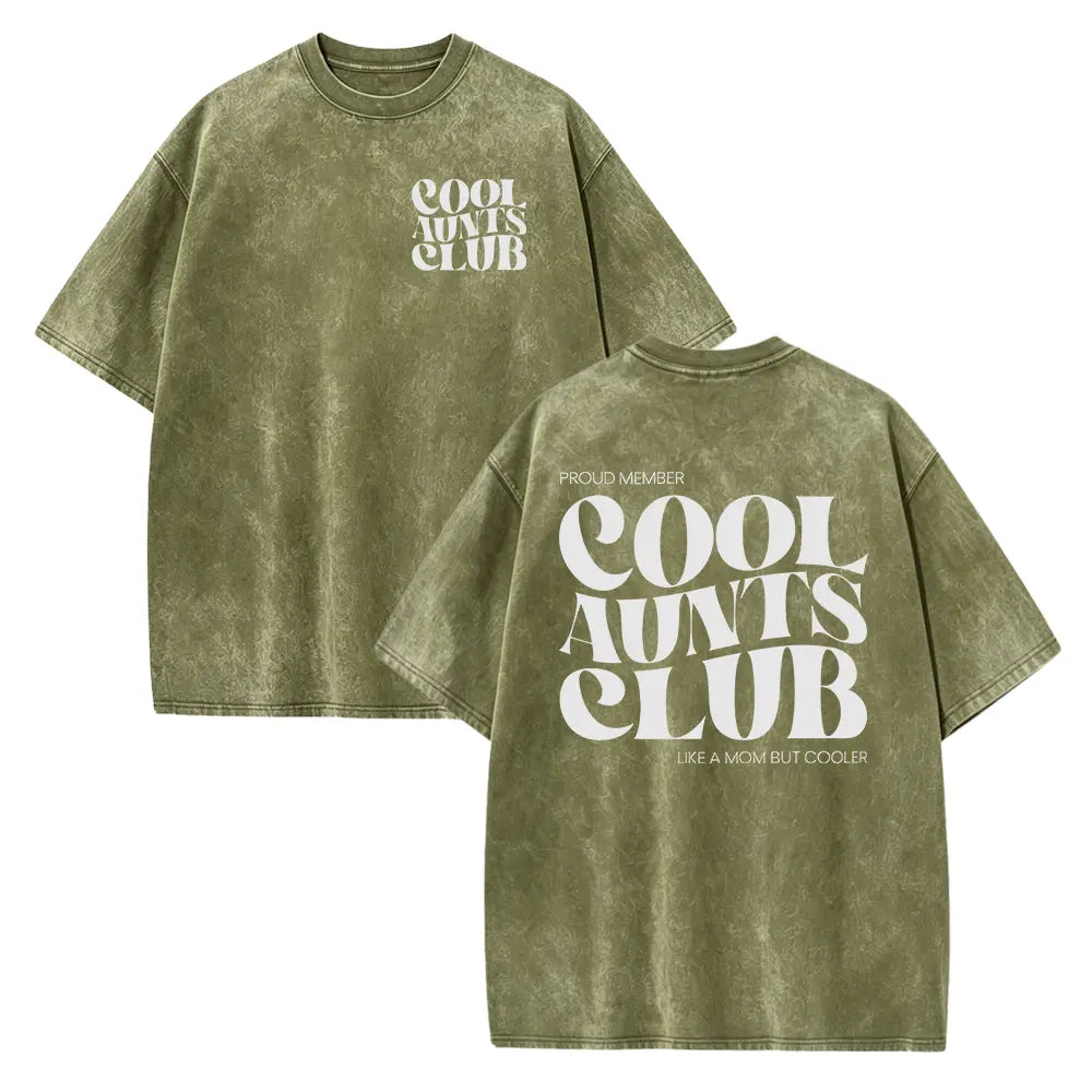 Cool Aunt Printed T-Shirt – Soft Washed Cotton, Great Gift for Sisters & Aunts